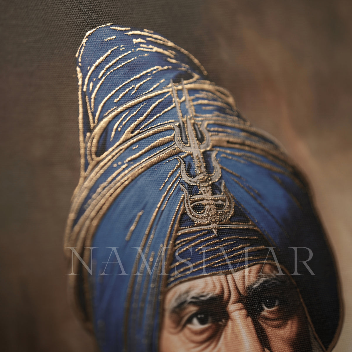 BABA DEEP SINGH JI ( golden embossed ) { 2.5 - 2 feet }