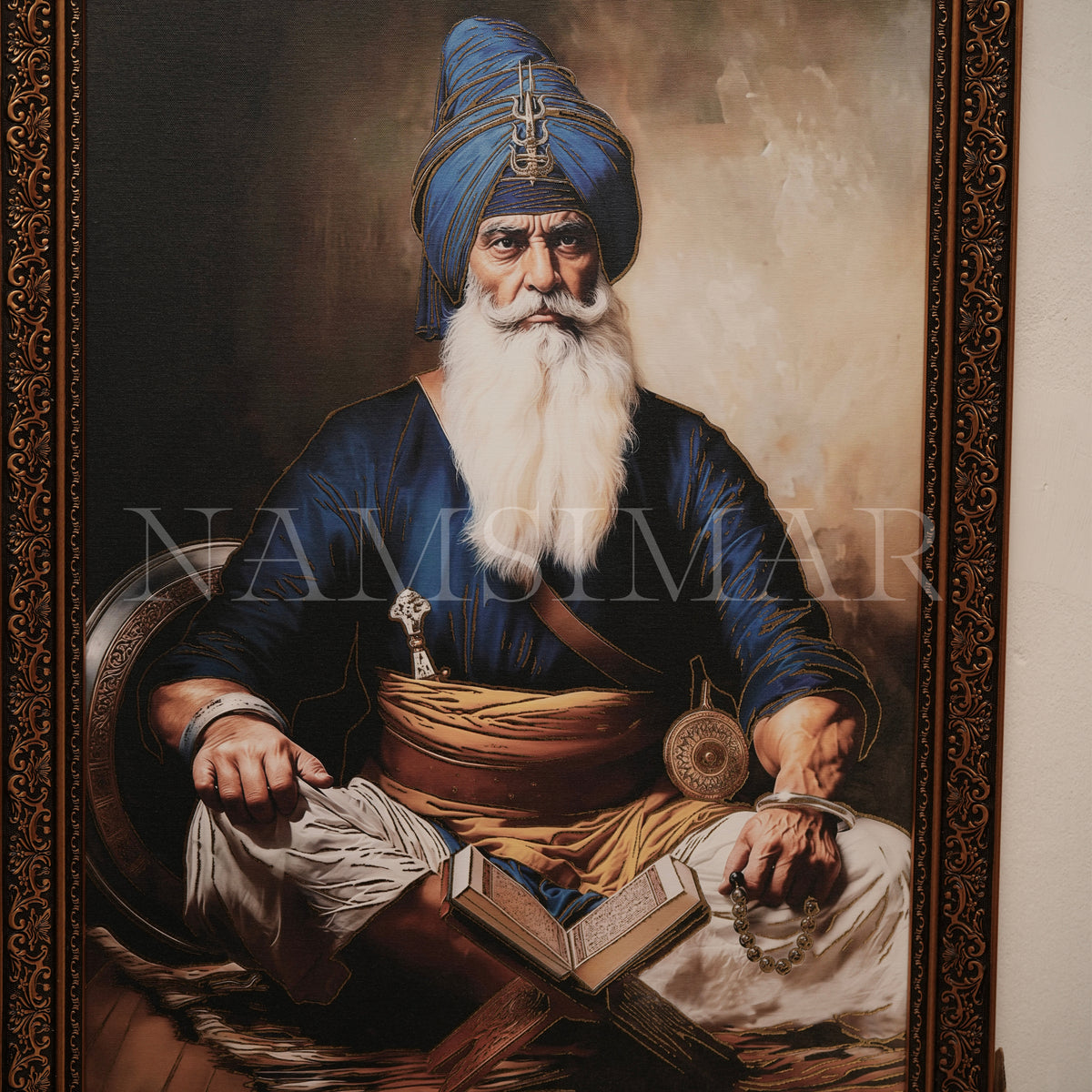BABA DEEP SINGH JI ( golden embossed ) { 2.5 - 2 feet }