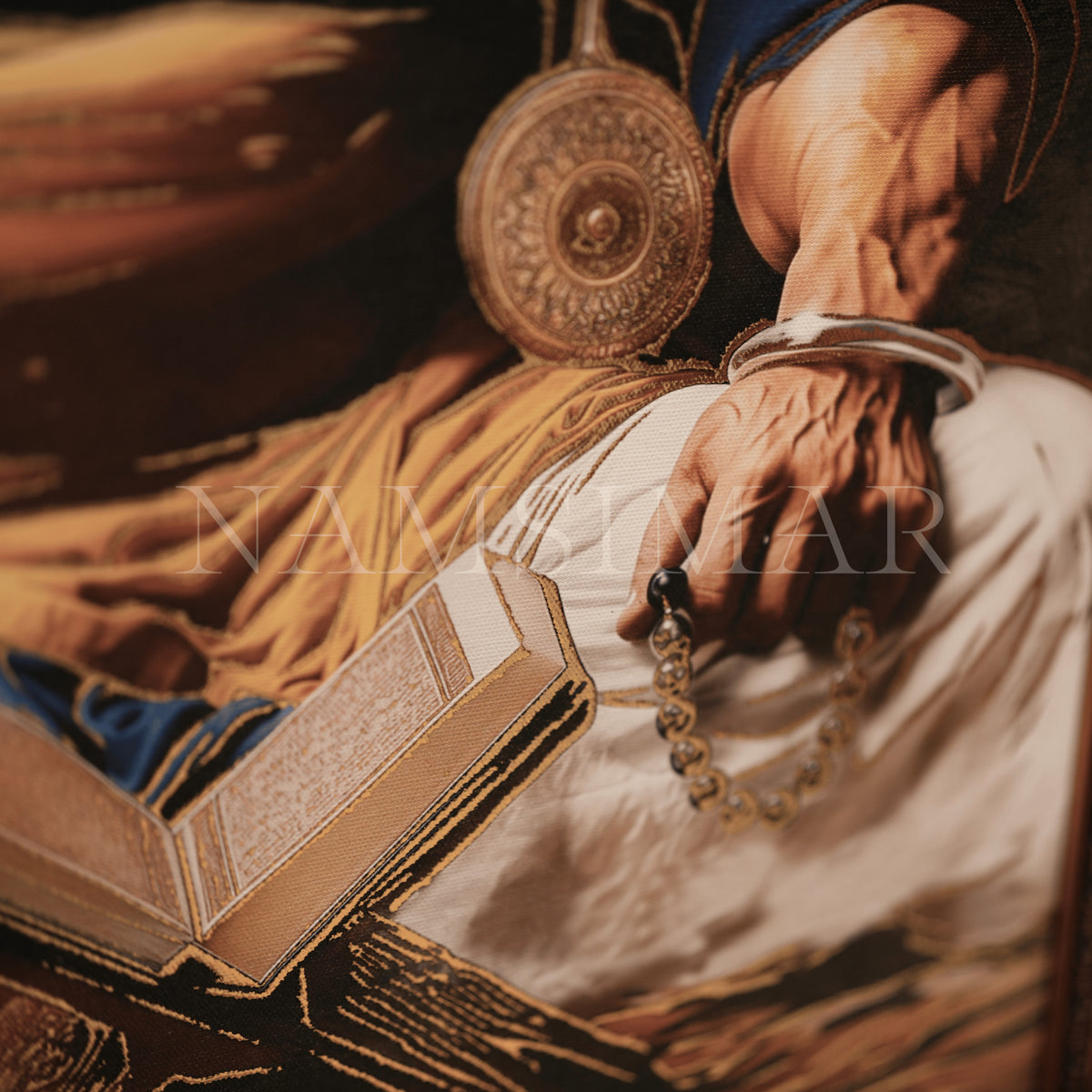 BABA DEEP SINGH JI ( golden embossed ) { 2.5 - 2 feet }
